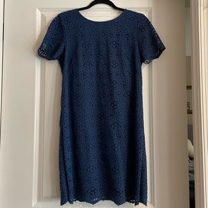 Ann Taylor blue lace shift dress